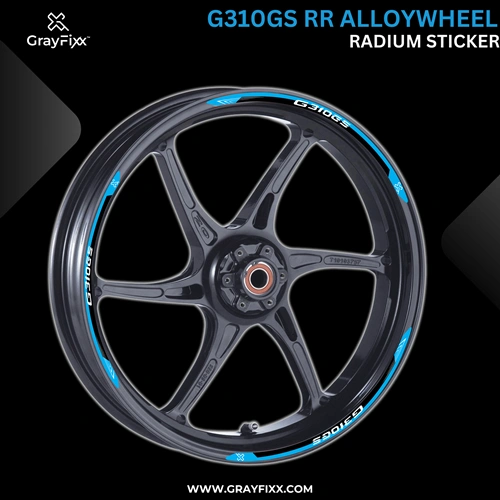 Alloy wheel Radium Sticker for G310 GS | Made in Premium Radium with FPF (Fade Protection Film), Waterproof, Precut Sticker, Pack Of 12